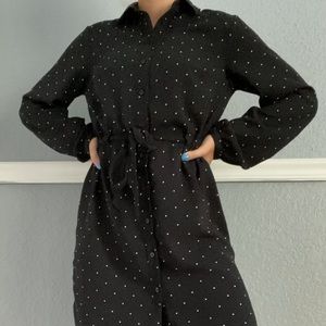 POLKA DOT BUTTON UP DRESS